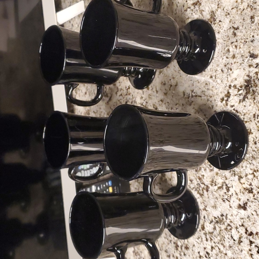 Black coffee mugs set of 5